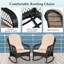 Chaise berçante d'extérieur en osier avec coussins rembourrés, chaise berçante de véranda en rotin avec accoudoirs pour le jardin, le patio et la cour (ensemble de 2)-1104230005-1104230008