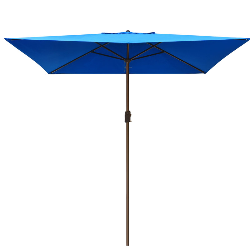 Parasol de marché rectangulaire 6 pi 6 po x 10 pi Monek, Bleu