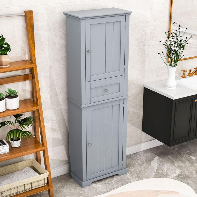 Armoire à linge standard autoportante Emmarie, Gris