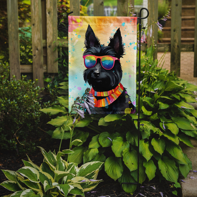 Drapeau de jardin Hippie Dawg, Jaune terrier écossais