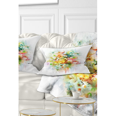 Watercolor Flowers - Coussin décoratif à imprimé floral