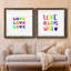 «Love Love Love», ensemble de 2 encadrements d'art textuel-46509334-46509325