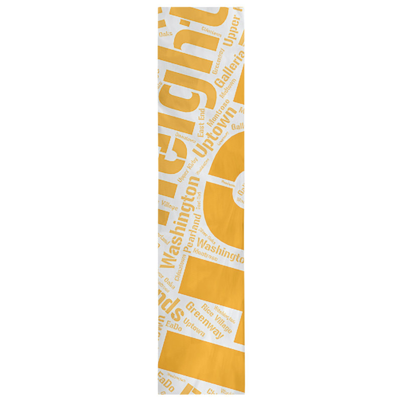 Chemin de table, 72 po x 16 po, Orange, Houston