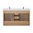 Cicero 60" Double Bathroom Vanity with Grain White Engineered Stone Countertop without Mirror