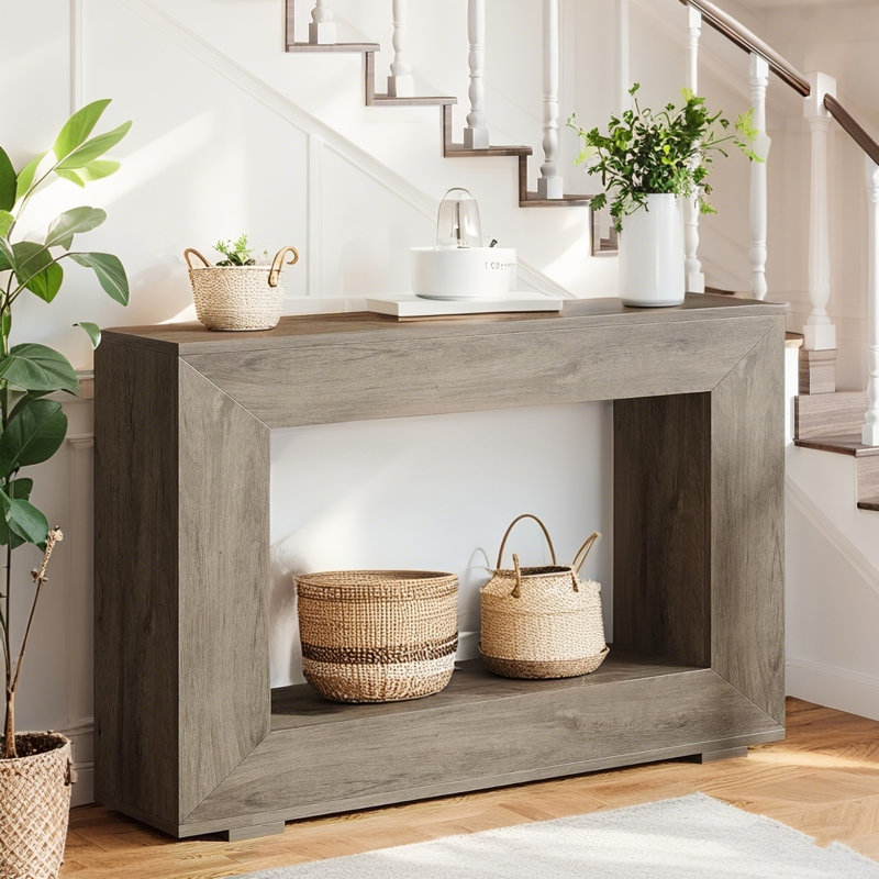 Table console, canapé d'entrée en bois 47 po avec rangement Farmhouse