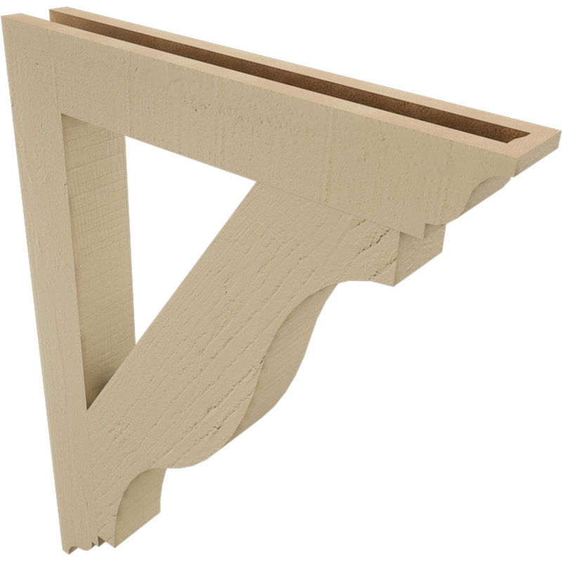 Support traditionnel en faux bois de cèdre brut Timberthane, l 3 1/2 po x P 24 po x H 32 po, brun clair apprêté