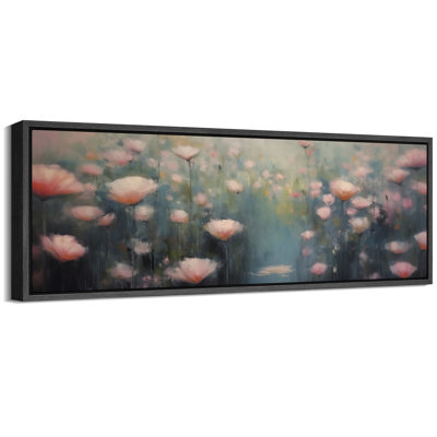 Œuvre de coquelicot rose, art mural floral rustique moderne, impression numérique sur toile giclée