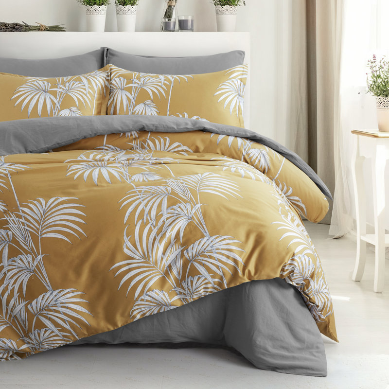 Ensemble de housse de couette réversible en coton , Housse pour couette très grand super et 2 taies d