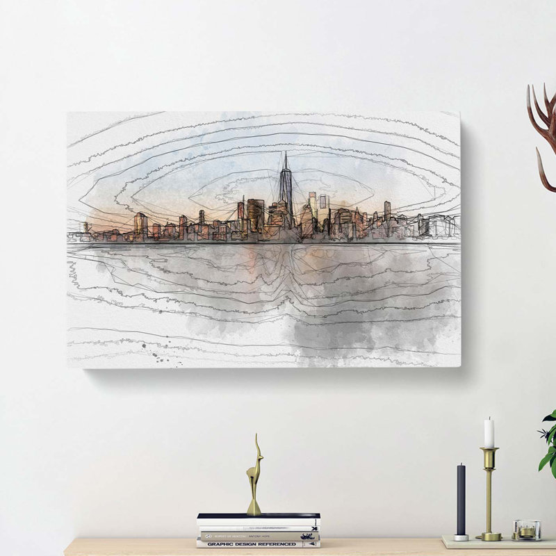 The New York Skyline In Abstract - Wrapped Canvas, 35cm H x 50cm W x 3cm D