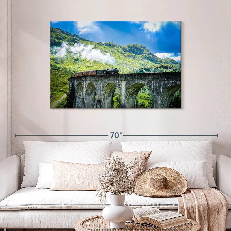 Lilie Steam Train On Arch Bridge, 30" H x 45" W