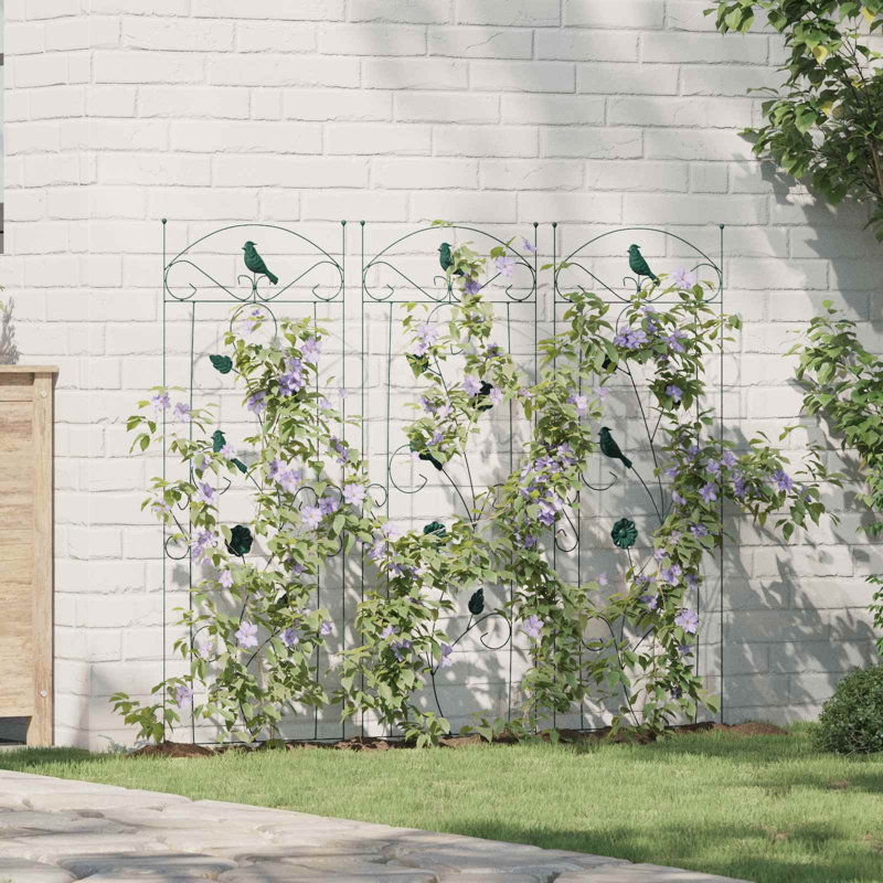 110cm H x 40cm W Steel Border Fencing, Green