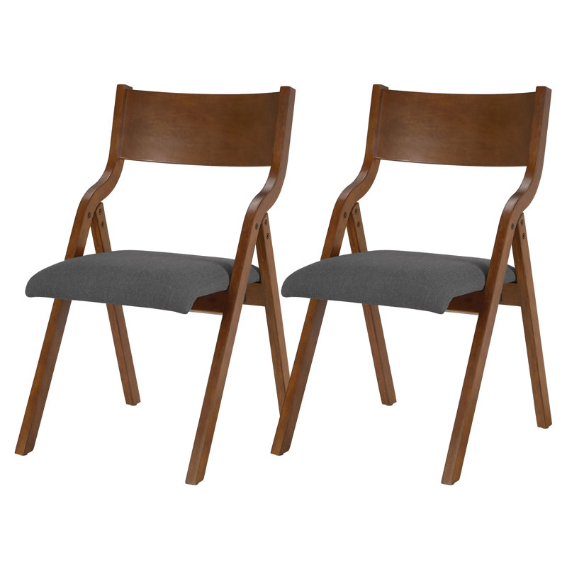 Set of 2 Upholstered Folding Dining Chairs - Space-Saving, Lightweight, Ergonomic Design for Dining Room, Office or Outdoor Use