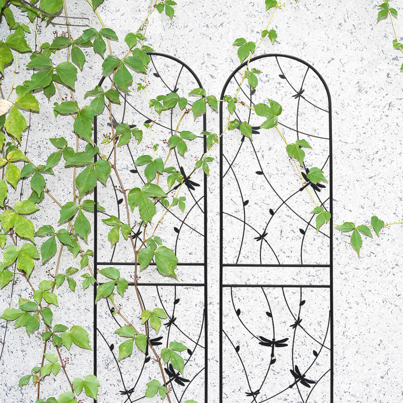 Treillis de jardin en métal antirouille 86,7 po x 19,7 po, paquet de 2, plante grimpante d'extérieur, paquet de treillis 19,7 po, antirouille, croissance