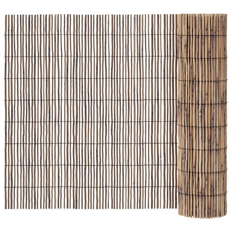 140cm H x 400cm W Brown Bamboo Border Fencing