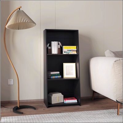 Bibliothèque noire avec trois tablettes