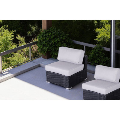 Armless Outdoor Chair Of 2 With High - Density And Aluminum, Removable Cushion Covers, Resistance Two Patio Chairs Gray Cushions, No Assembly Necessary, Weather Frame, Ergonomic Support