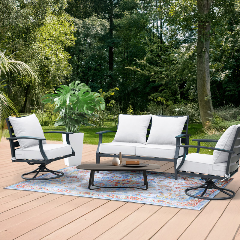 Outdoor Deep Seat Chair Cushion Set, 24" W x 24" D, Light Gray