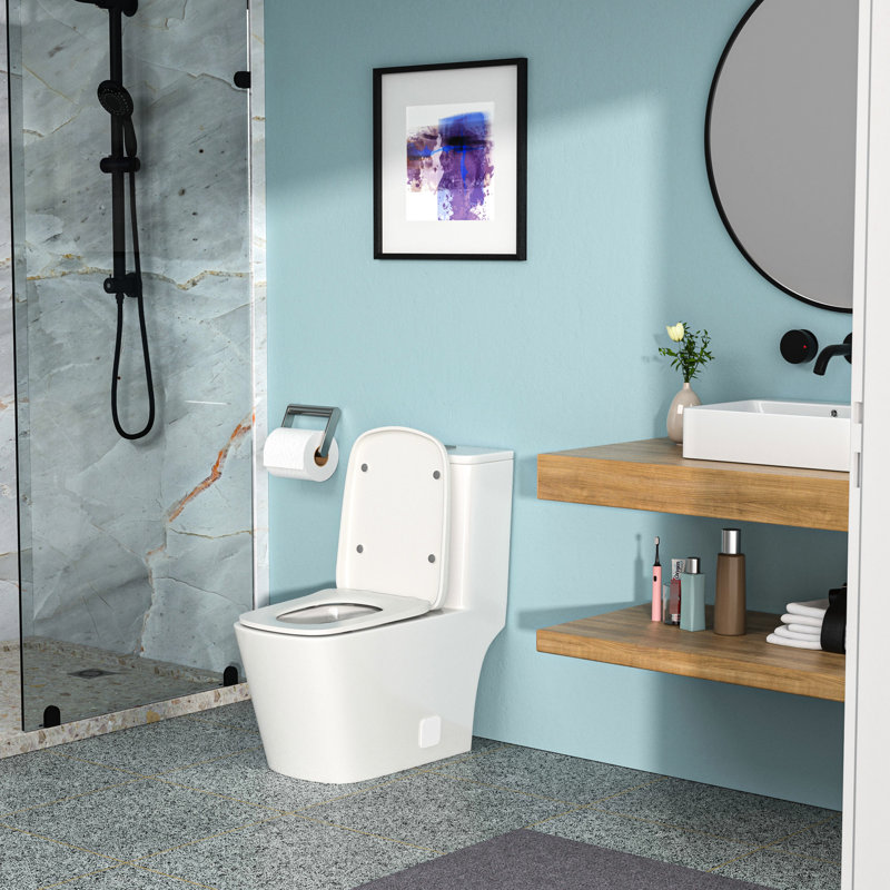 Toilette en céramique à double chasse - Utilisation efficace de l'eau, technologie avancée de siphon économique, chasse d'eau sans faille