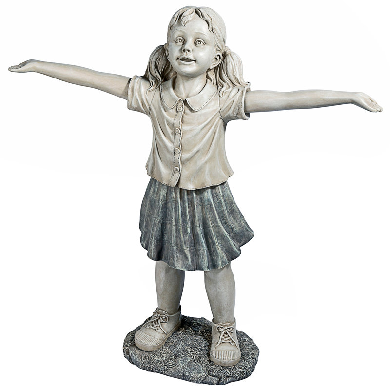 Statue enfant du jardin optimiste espère