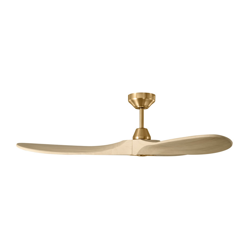 Maverick Smart 52 Celing Fan in Burnished Brass with Washed White Oak Blades