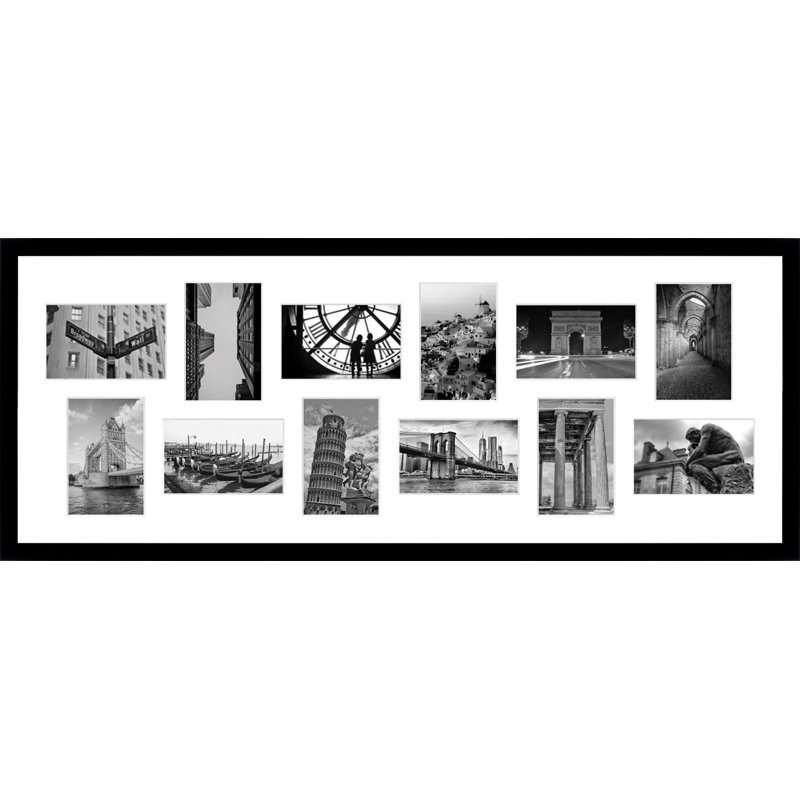 Kyrra Wood Picture Frame with Mat, Black, 5" x 7"