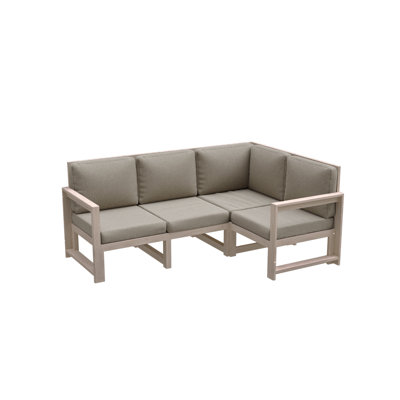 Jaquain 317cm Wide Pine Garden Sofa with Cushions