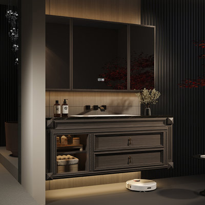 Armoire de salle de bain rétro haut de gamme et simple