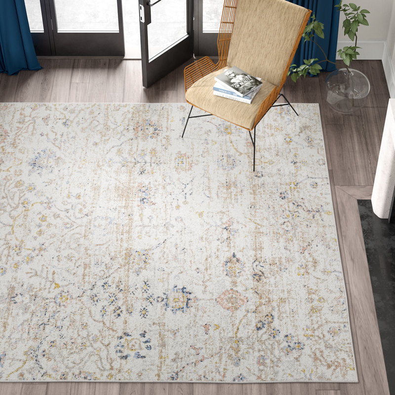 Benfield Beige Machine Washable Area Rug, Rectangle 9'2" x 12'