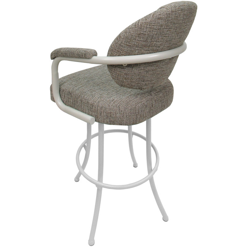 Tabouret de comptoir pivotant Vickky, Blanc, Tabouret de comptoir (siège d'une hauteur de 26 p