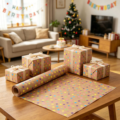 Festival Birthday Party Gift Wrapping Paper Watercolor Series Paper Rolls Thick Gift