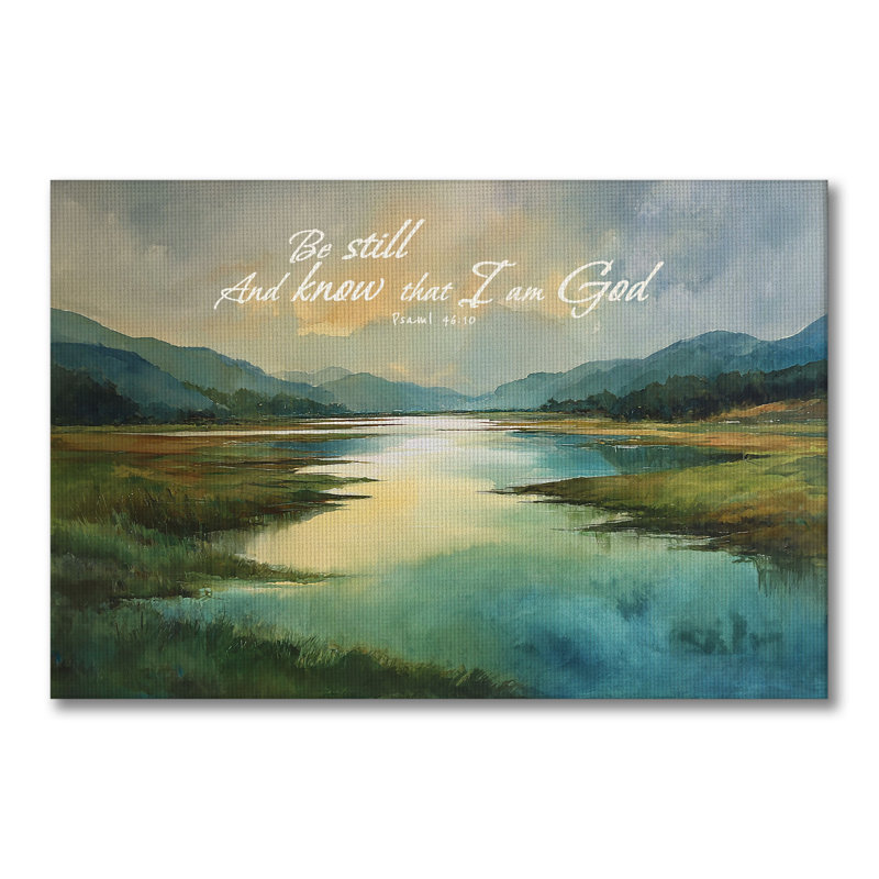 Art mural sur toile tendue Serene Lake Blessing, L 60 po x H 40 po