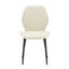 Ensemble de 4 chaises modernes en polyuréthane matelassé blanc de luxe avec pieds en métal noir. Convient comme chaises de salle à manger rembourrées avec dossiers pour les salles à manger, s'adaptant à un large éventail de situations.