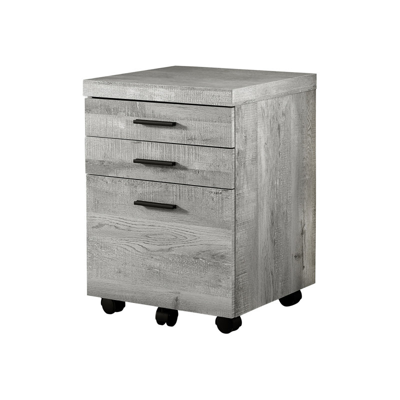 Classeur contemporain avec capacité de roulement, stratifié gris et espace de rangement pour stratifié pour espaces de bureau, option de support