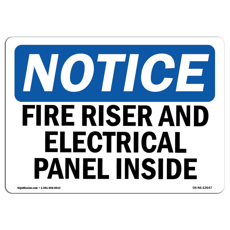 Fire Riser and Electrical Panel Inside Sign
