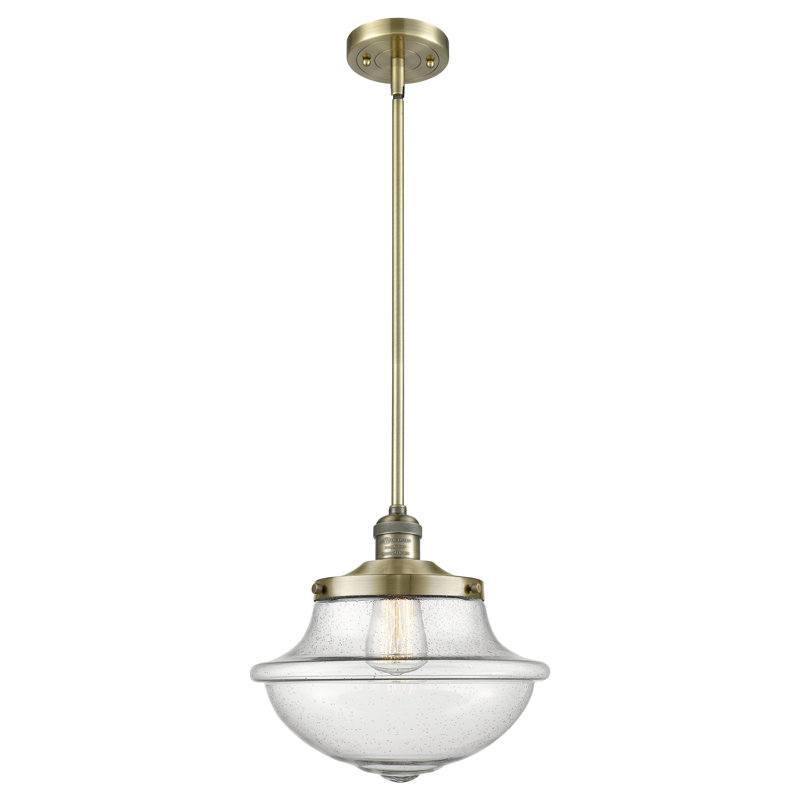 Luminaire suspendu simple à 1 lumière Baptiste, Grainé, Laiton antique