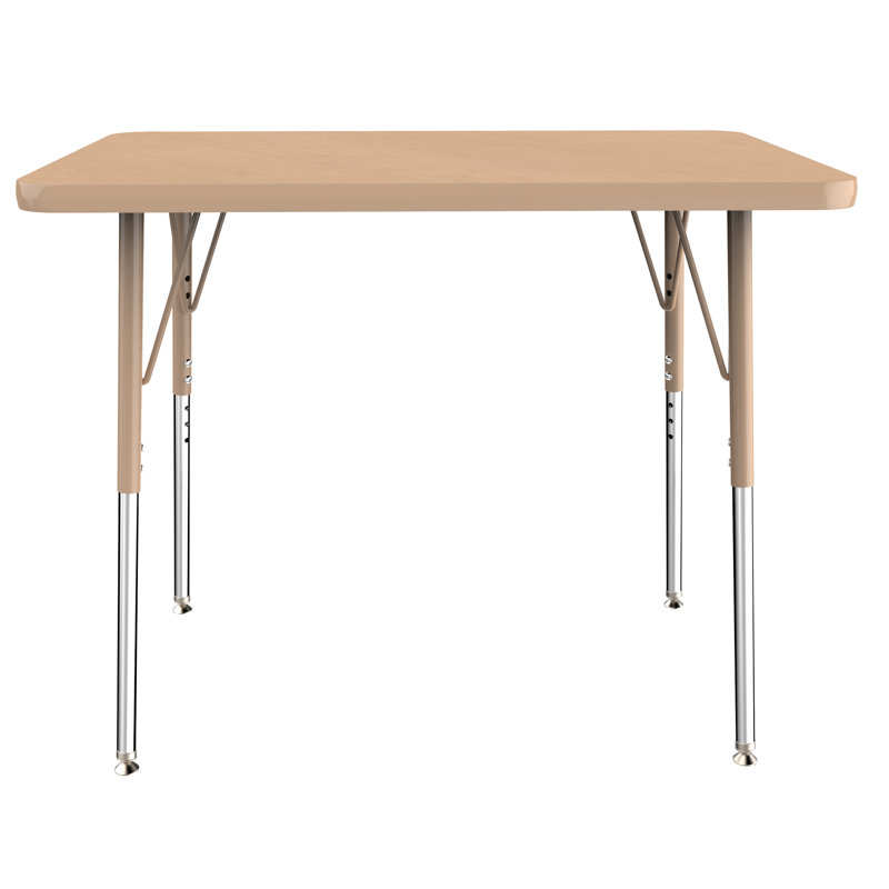 Table d'activité rectangulaire à hauteur ajustable, Érable / érable / sable, 30" H x 36" L x 24" W