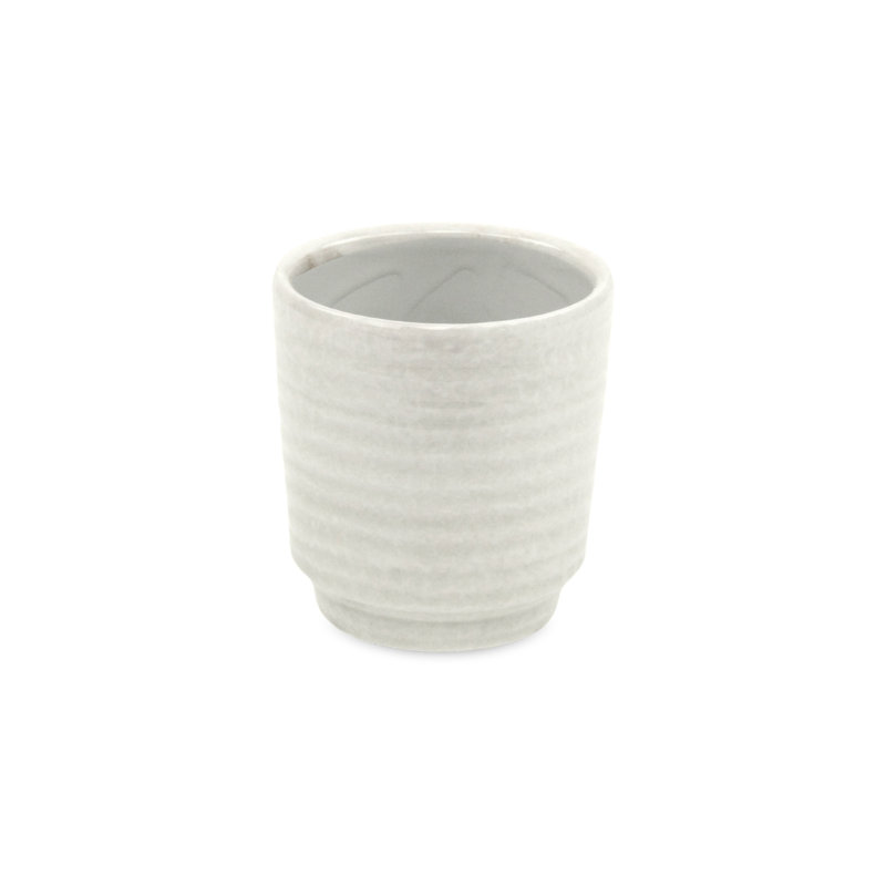 Mosley Handmade Ceramic Pot Planter, White, 4" H x 3.75" W x 3.75" D 