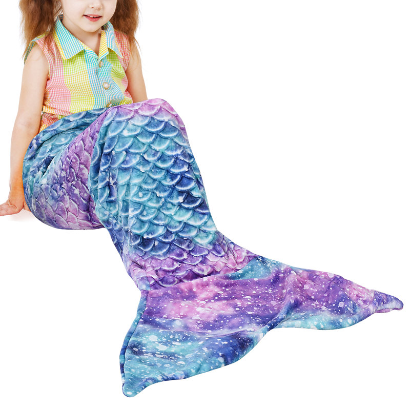 Couverture pour fille avec sirène, sac de couchage sirène, idée cadeau pour fille, Galaxie