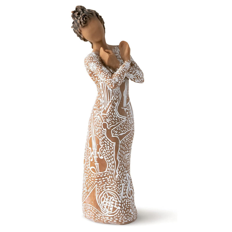 Willow Tree Music Speaks (peau plus foncée), figurine sculptée peinte à la main de 7 pouces