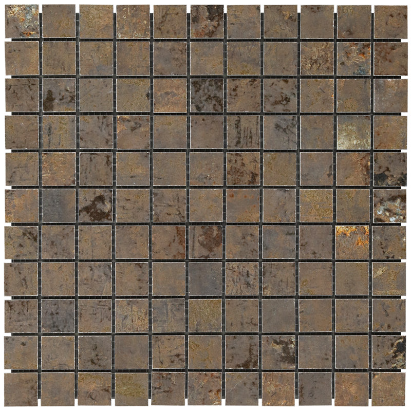 Ravina 11.81 in. x 11.81 in. Matte Porcelain Floor and Wall Grid Mosaic Tile (0.96 Sq. Ft. / Each), Copper