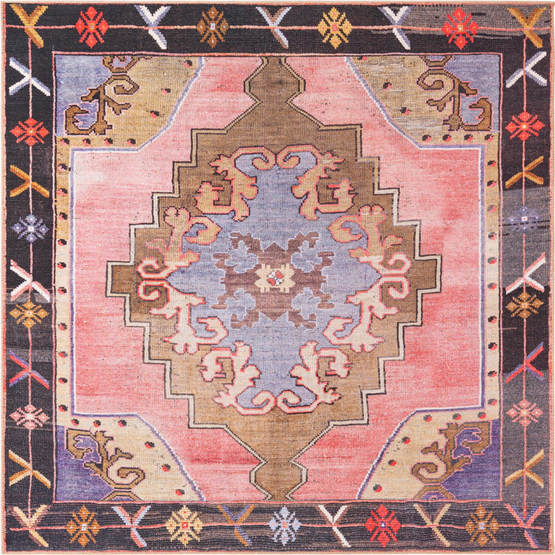 Tapis rose Glessite, Carré 7 pi 6 po