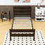 Lit simple en bois avec tête et pied de lit, conception peu encombrante-623753079