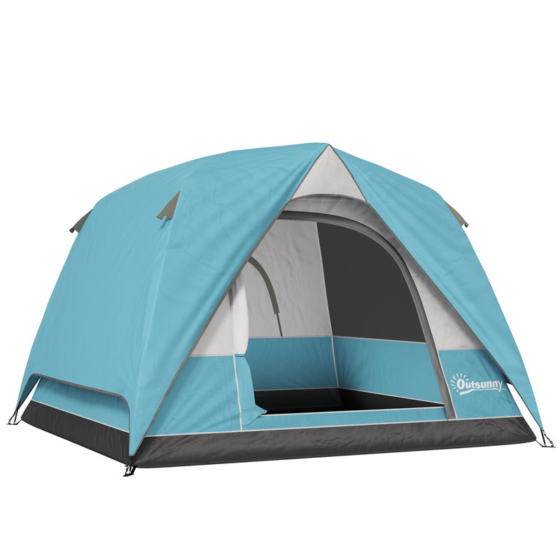 3 Person Tent, Navy Blue/Light Blue