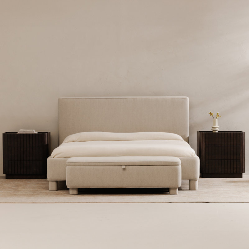 Ichigo Upholstered Bed, Queen, Light Grey