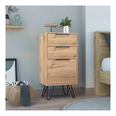 Augusta Light Dresser, Hairpin Legs, Superior Top,Three Drawers