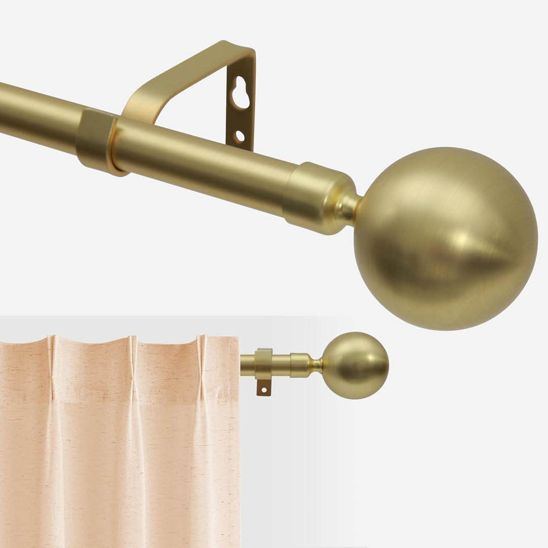 76cm Straight Tension Shower Curtain Rod & Hook Set