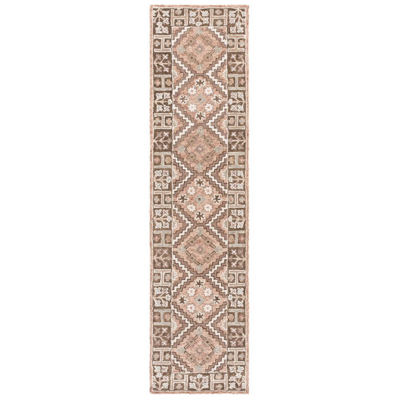 Tapis marocain en laine touffeté à la main, Tapis de couloir 2 pi 3 po x 9 pi