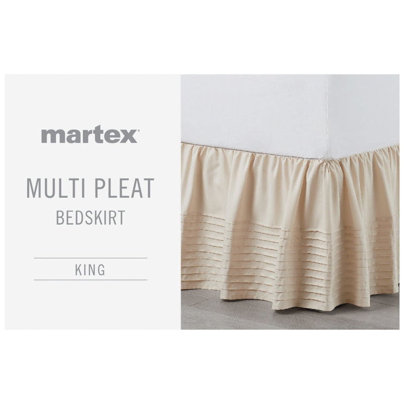 Martex Multi Pleat Bed Skirt, King, Ivory