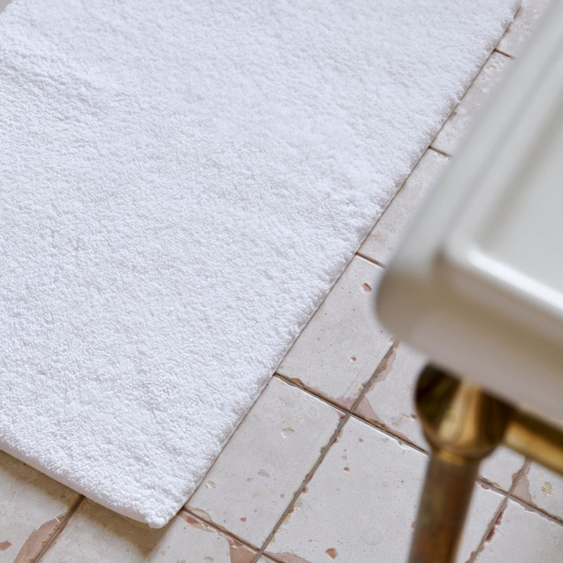 Deep Pile Bath Rug, White