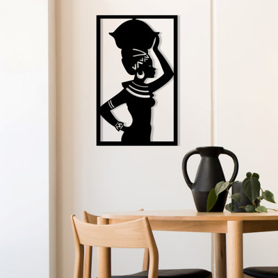 Accessoire mural décoratif en métal, noir, 13,8 po x 22,0 po | Fabrication 100% métal, épaisseur: 0,05 pouce | Décoration élégante pour le salon, la chambre à coucher, le bureau - Design durable et accrocheur